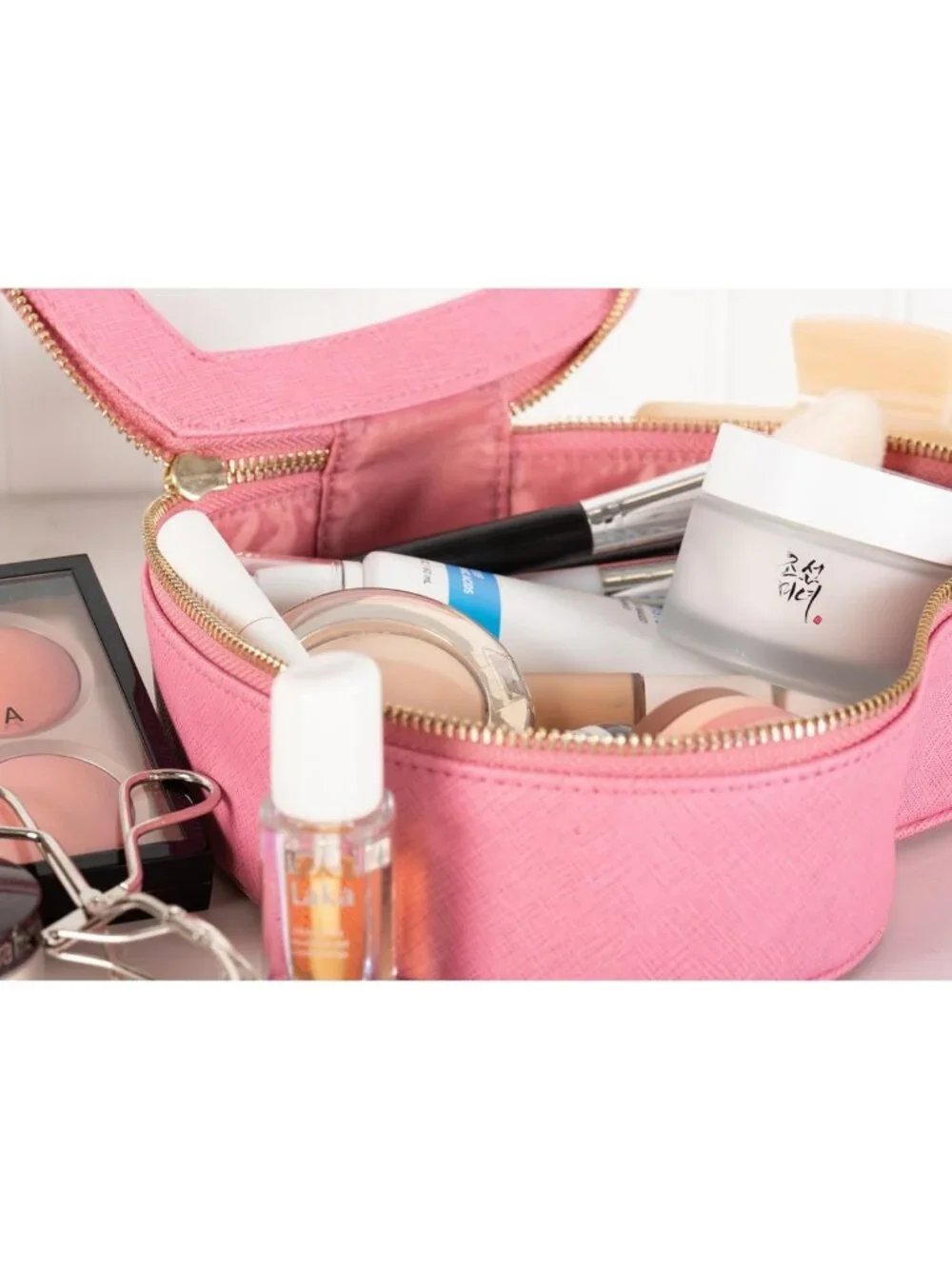 Pink Heart Cosmetic Bag – Large Capacity Makeup & Skincare Organizer, Perfect